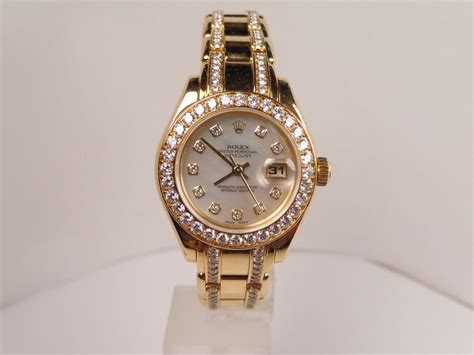 pre owned womens rolex mother of pearl diamond watch|rolex mother of pearl for sale.